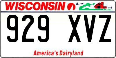 WI license plate 929XVZ