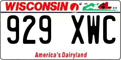 WI license plate 929XWC