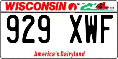 WI license plate 929XWF