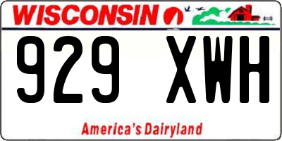 WI license plate 929XWH