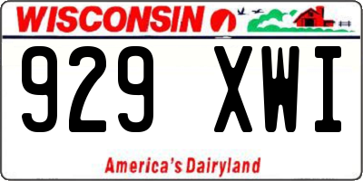 WI license plate 929XWI