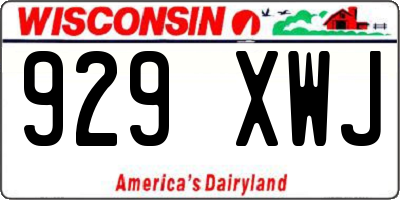 WI license plate 929XWJ