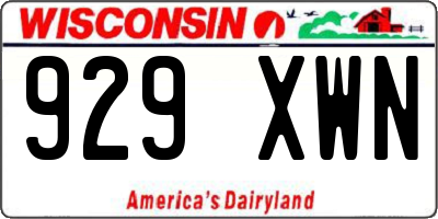 WI license plate 929XWN