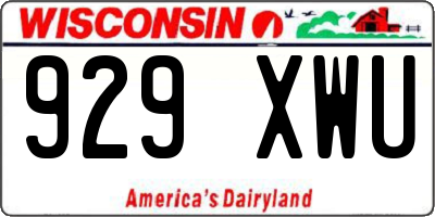 WI license plate 929XWU