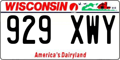 WI license plate 929XWY