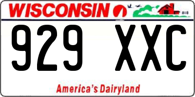 WI license plate 929XXC