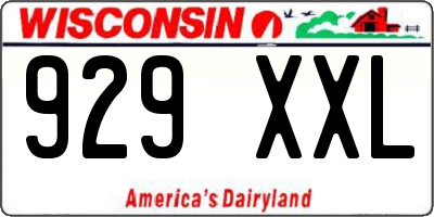 WI license plate 929XXL