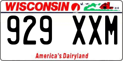 WI license plate 929XXM