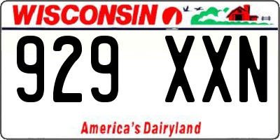 WI license plate 929XXN