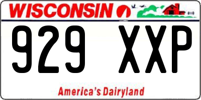 WI license plate 929XXP