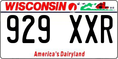 WI license plate 929XXR