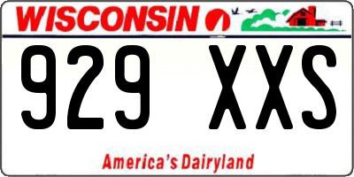 WI license plate 929XXS