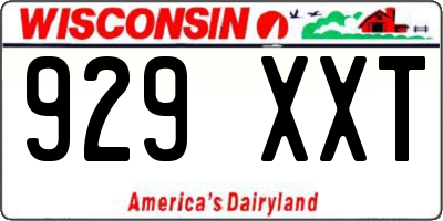 WI license plate 929XXT