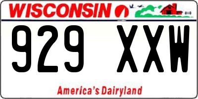 WI license plate 929XXW