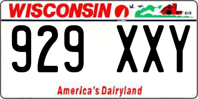 WI license plate 929XXY