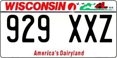 WI license plate 929XXZ
