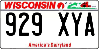 WI license plate 929XYA