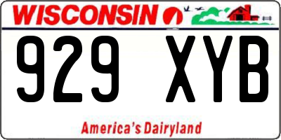 WI license plate 929XYB