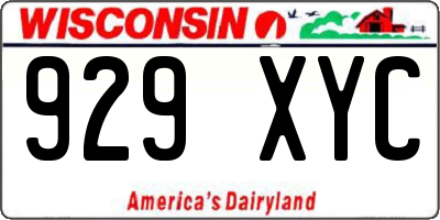 WI license plate 929XYC