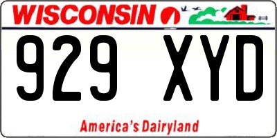 WI license plate 929XYD