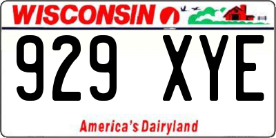 WI license plate 929XYE