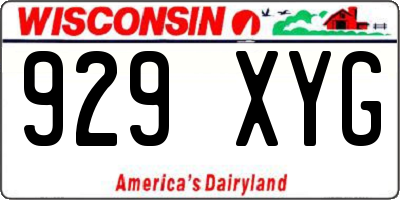 WI license plate 929XYG