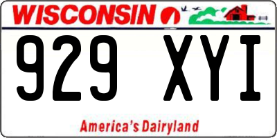 WI license plate 929XYI