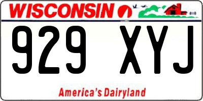 WI license plate 929XYJ