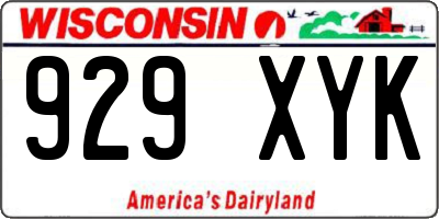 WI license plate 929XYK