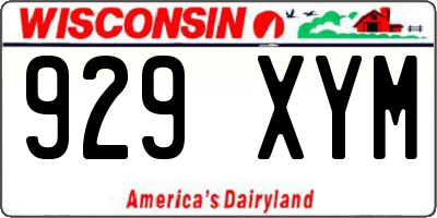 WI license plate 929XYM