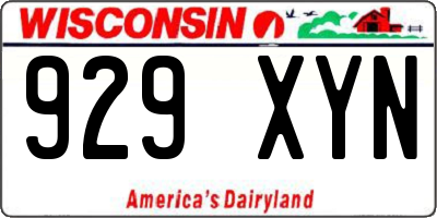 WI license plate 929XYN