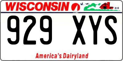 WI license plate 929XYS