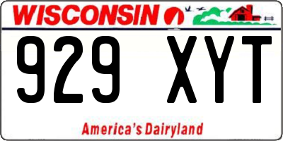 WI license plate 929XYT