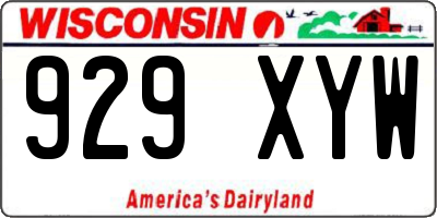 WI license plate 929XYW