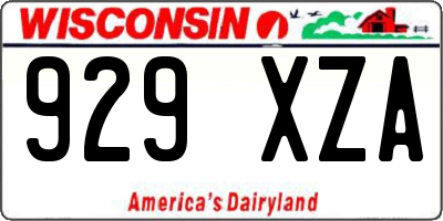WI license plate 929XZA