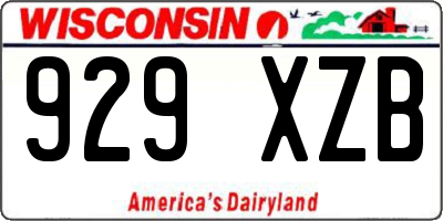 WI license plate 929XZB