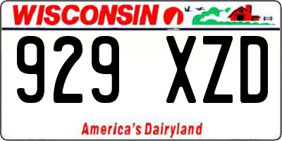 WI license plate 929XZD