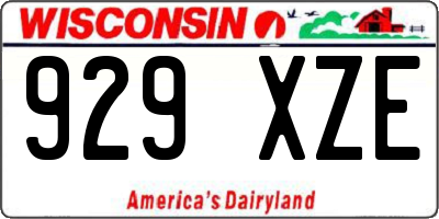WI license plate 929XZE