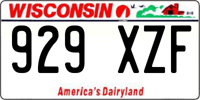 WI license plate 929XZF
