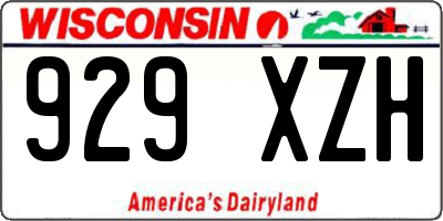 WI license plate 929XZH