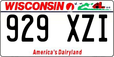 WI license plate 929XZI