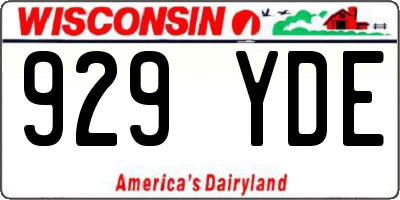 WI license plate 929YDE