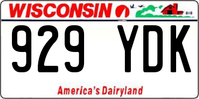 WI license plate 929YDK