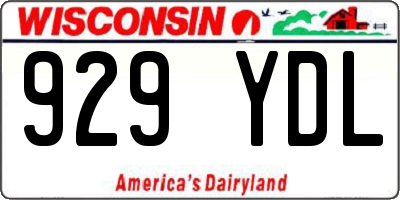 WI license plate 929YDL