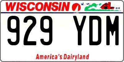 WI license plate 929YDM