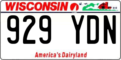 WI license plate 929YDN