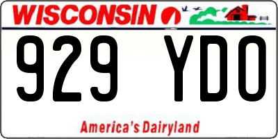 WI license plate 929YDO