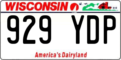 WI license plate 929YDP