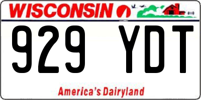 WI license plate 929YDT