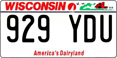 WI license plate 929YDU